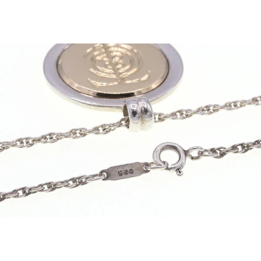Tiffany Co Necklace Coin Motif SV Sterling Silver YG Yellow Gold Pendant Round - Picture 3 of 5